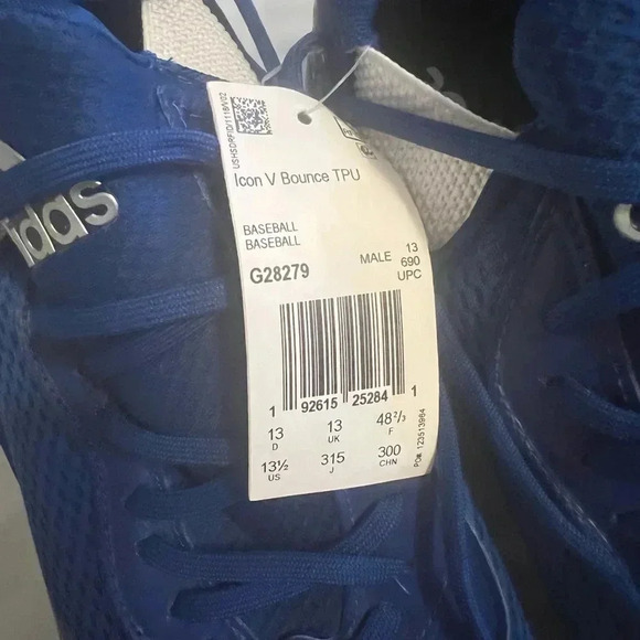 Adidas ICON V BOUNCE Baseball Cleats BLUE Men’s Size 13.5 - Picture 9 of 11